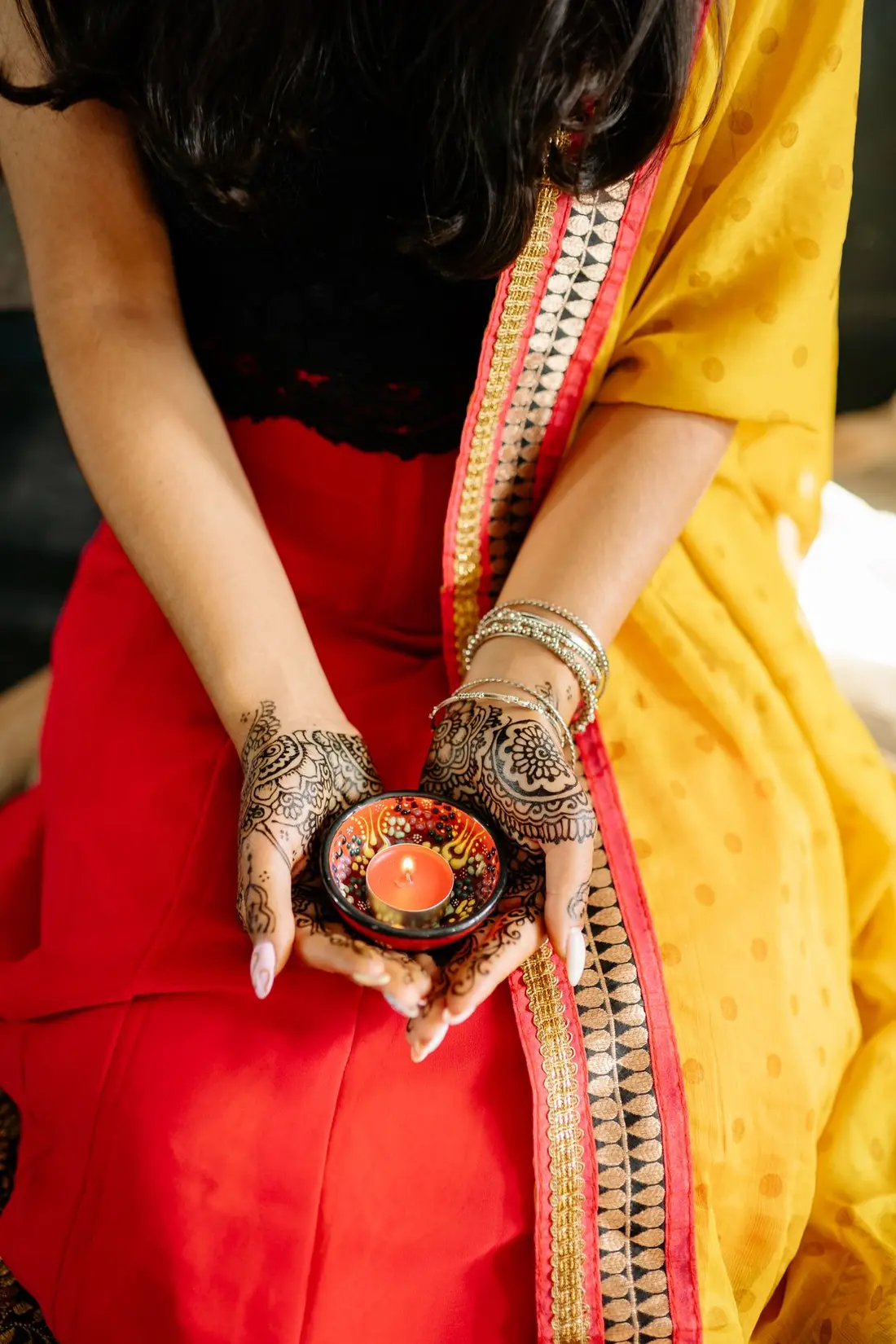 A quiet moment while the mehndi dries
