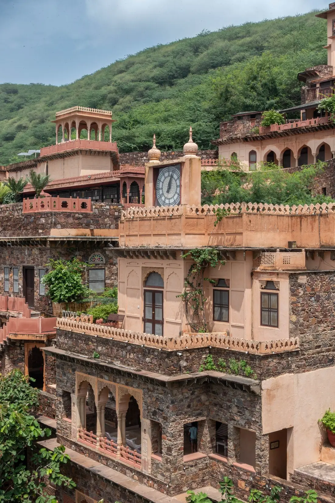 Fort ramparts of Rajasthan glowing at golden hour